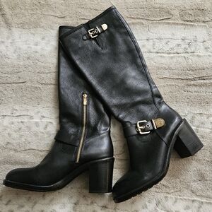 Vince Camuto leather knee high heeled boots